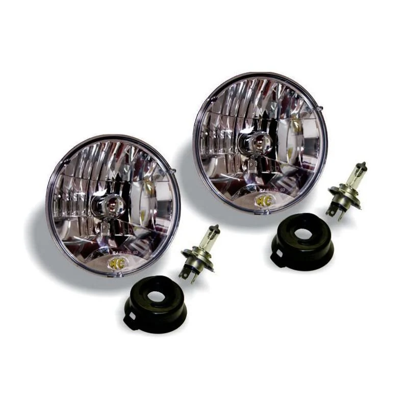 KC Hilites 7 in Headlight - H4 Halogen - 2-Lights - 55W / 60W DOT Headlight - Universal / fits 97-06 Jeep TJ