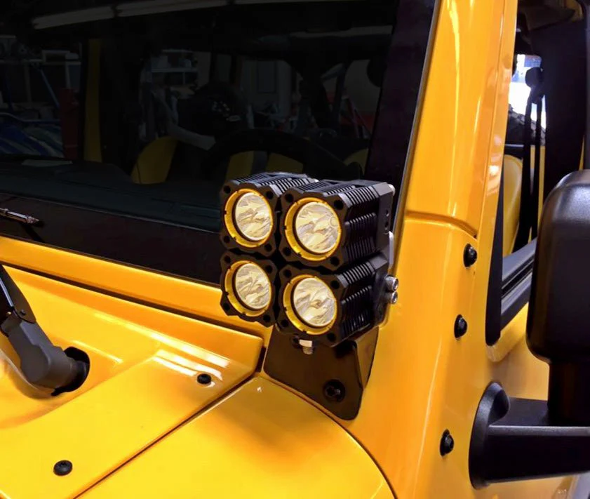 KC Hilites Bracket Set - Light Mount - Windshield - Pillar Mount - Pair - for 07-18 Jeep JK - Image 3