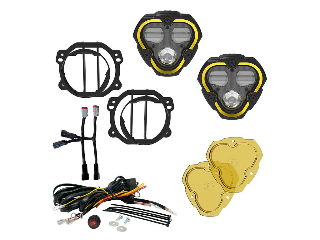 KC Hilites FLEX ERA® 3 Dual Mode SAE Fog Lights - 2-Light Master Kit - Jeep JK/JL/JT Plastic Bumpers