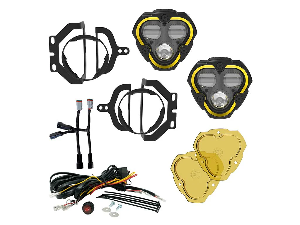 KC Hilites FLEX ERA® 3 Dual Mode SAE Fog Lights - 2-Light Master Kit - Jeep JL/JT Sport Bumpers