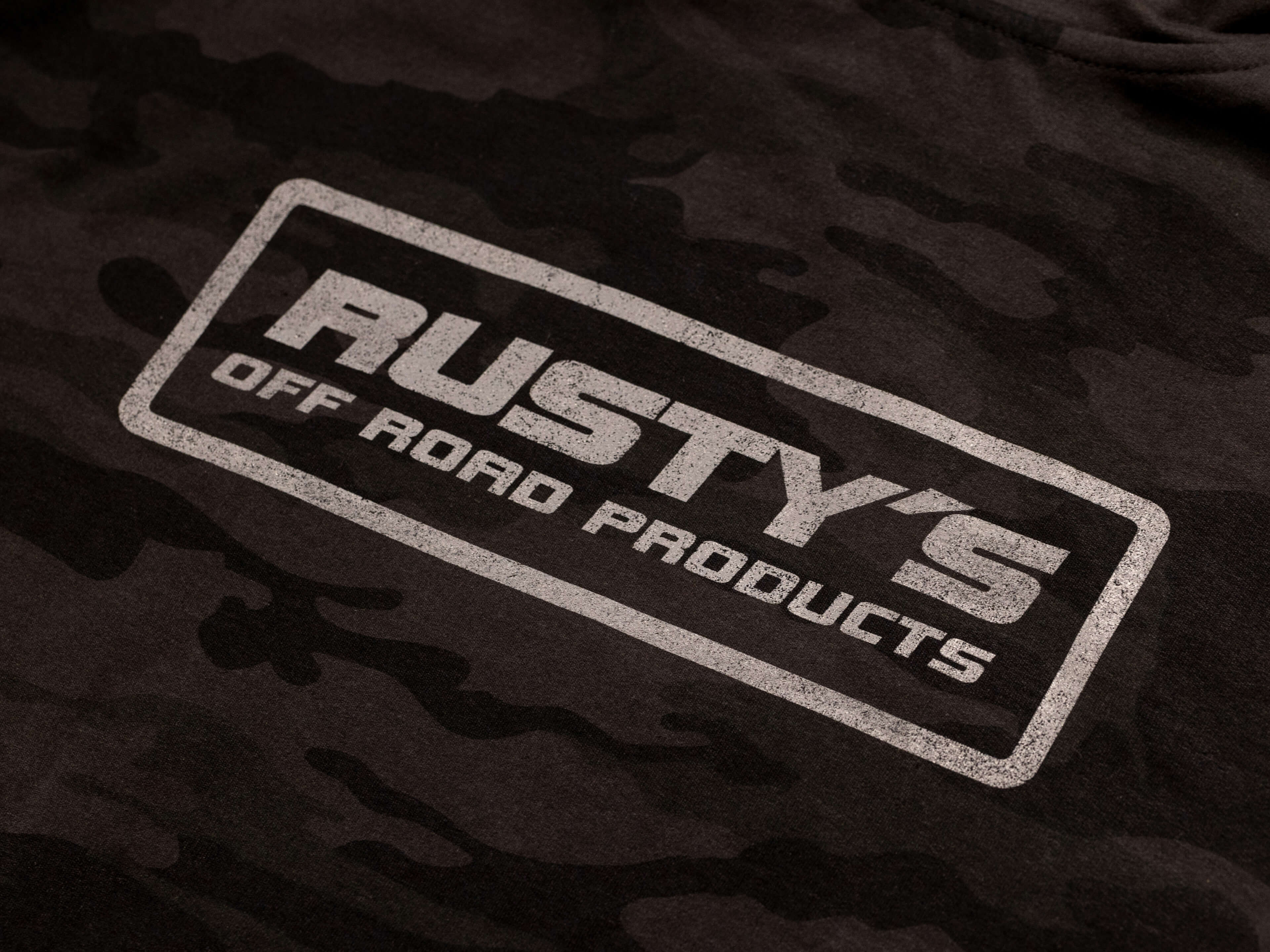 Rusty's Black Out Camo Patch Logo Pullover Hoodie - Image 4