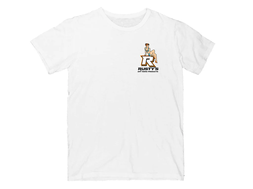 Rusty's Classic Pinup Short Sleeve White T-Shirt - Image 2