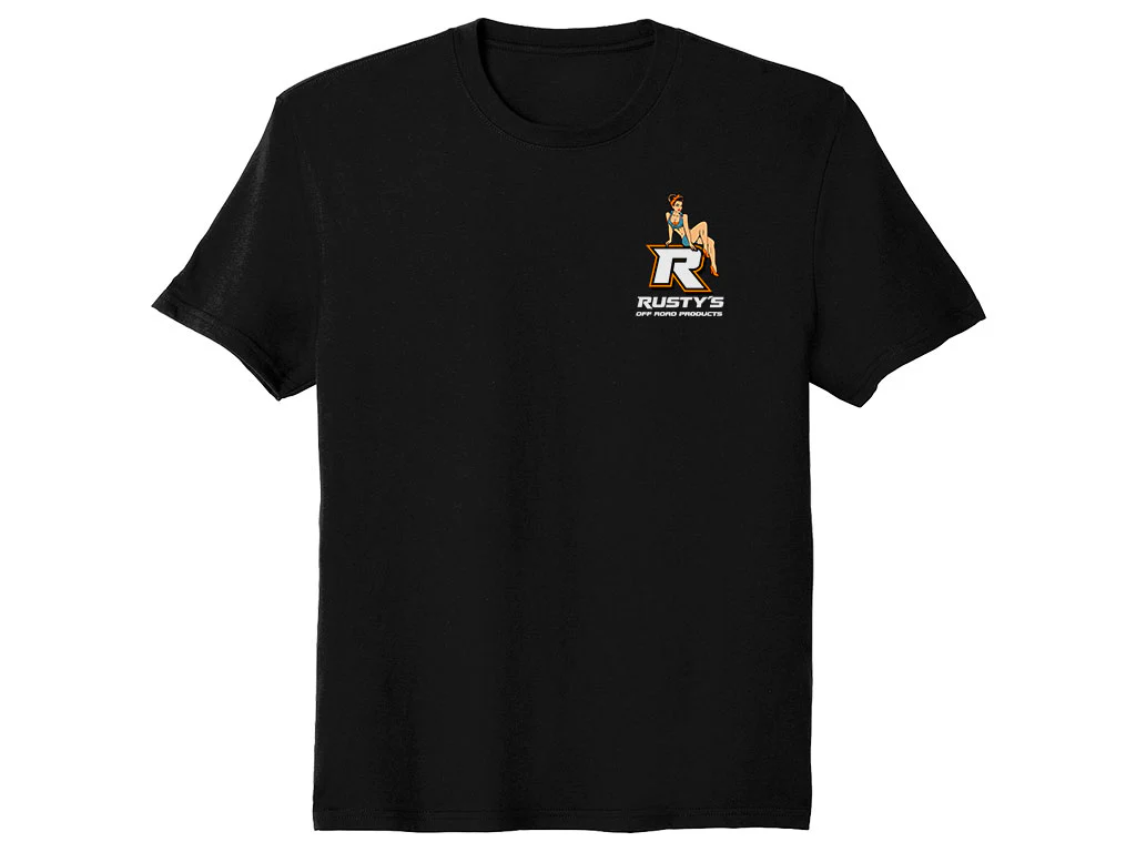 Rusty's Classic Pinup Short Sleeve Black T-Shirt - Image 2