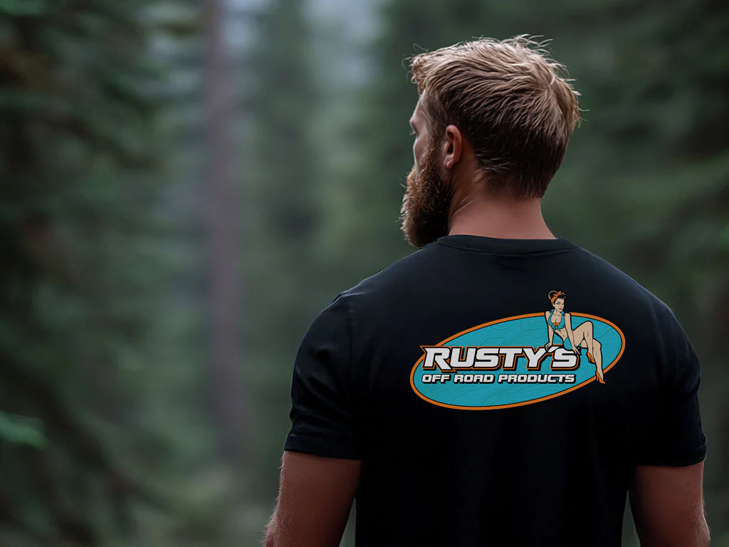 Rusty's Classic Pinup Short Sleeve Black T-Shirt - Image 3