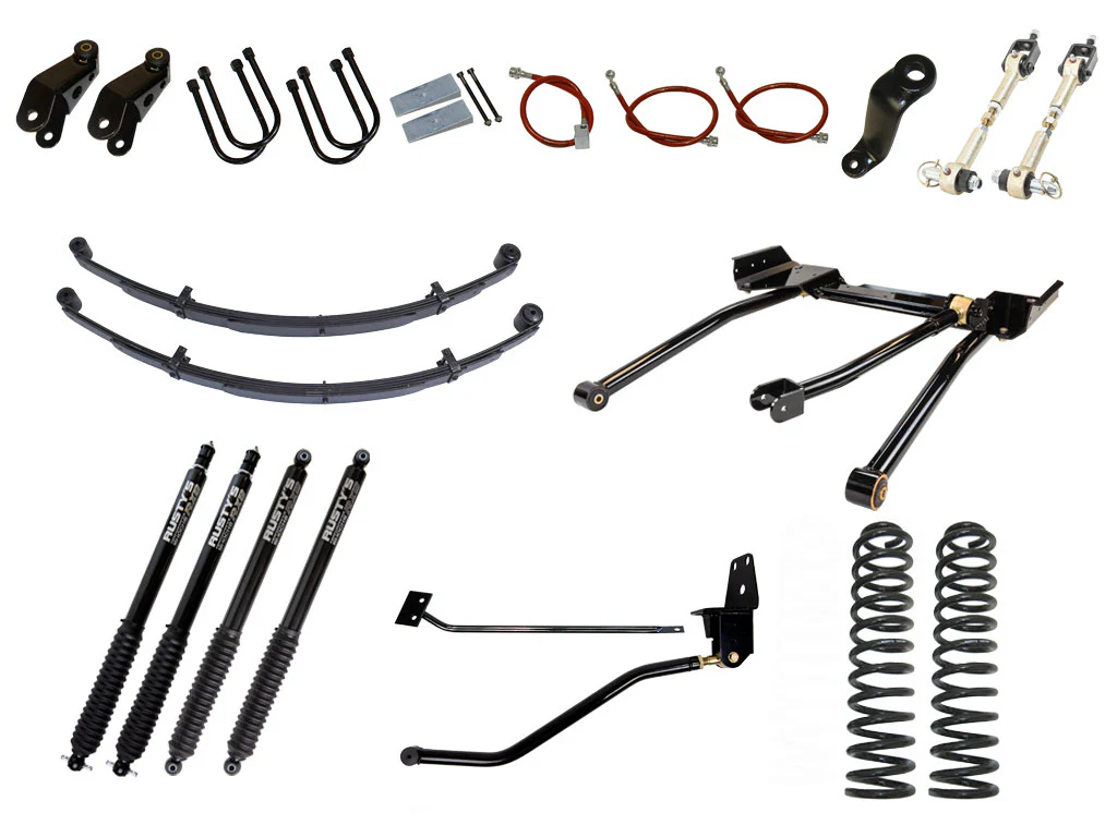 Rusty's XJ Cherokee 6.5" Long Travel Kit with 4.5" Rear Leaf Springs and 1.5" Extended Shackles - Image 11
