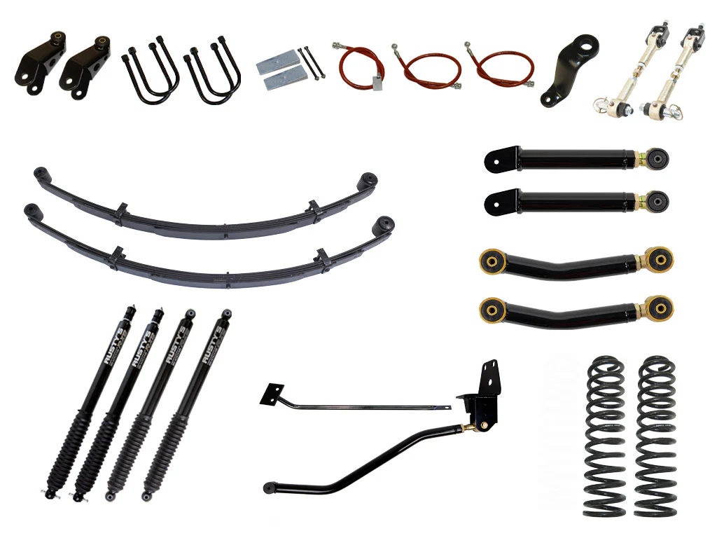 Rusty's XJ Cherokee 6.5" Spring Pack Kit With 4.5" Rear Leaf Springs And 1.5" Extended Shackles - Image 6