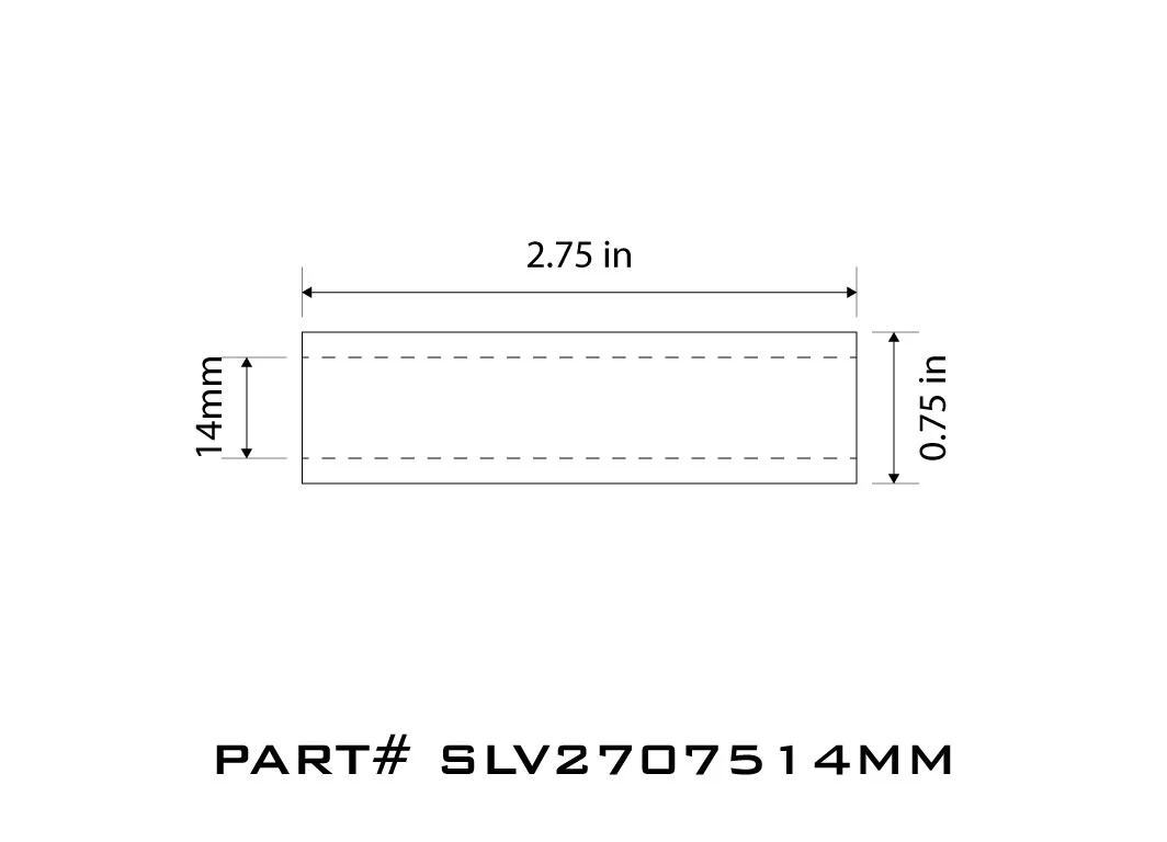 Sleeve - 2.75" Width x .75" OD x 14MM ID - Image 2