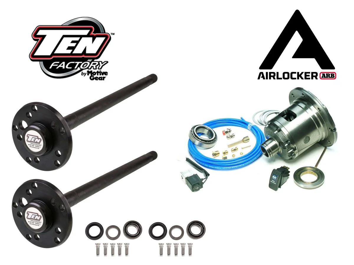 Ten Factory Dana 44 '33 Spline' Axles and ARB Locker Combo (Fits: 87-01 XJ/87-95 YJ/97-06 TJ)